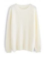 Basic Soft Touch Oversized Knit Sweater in White